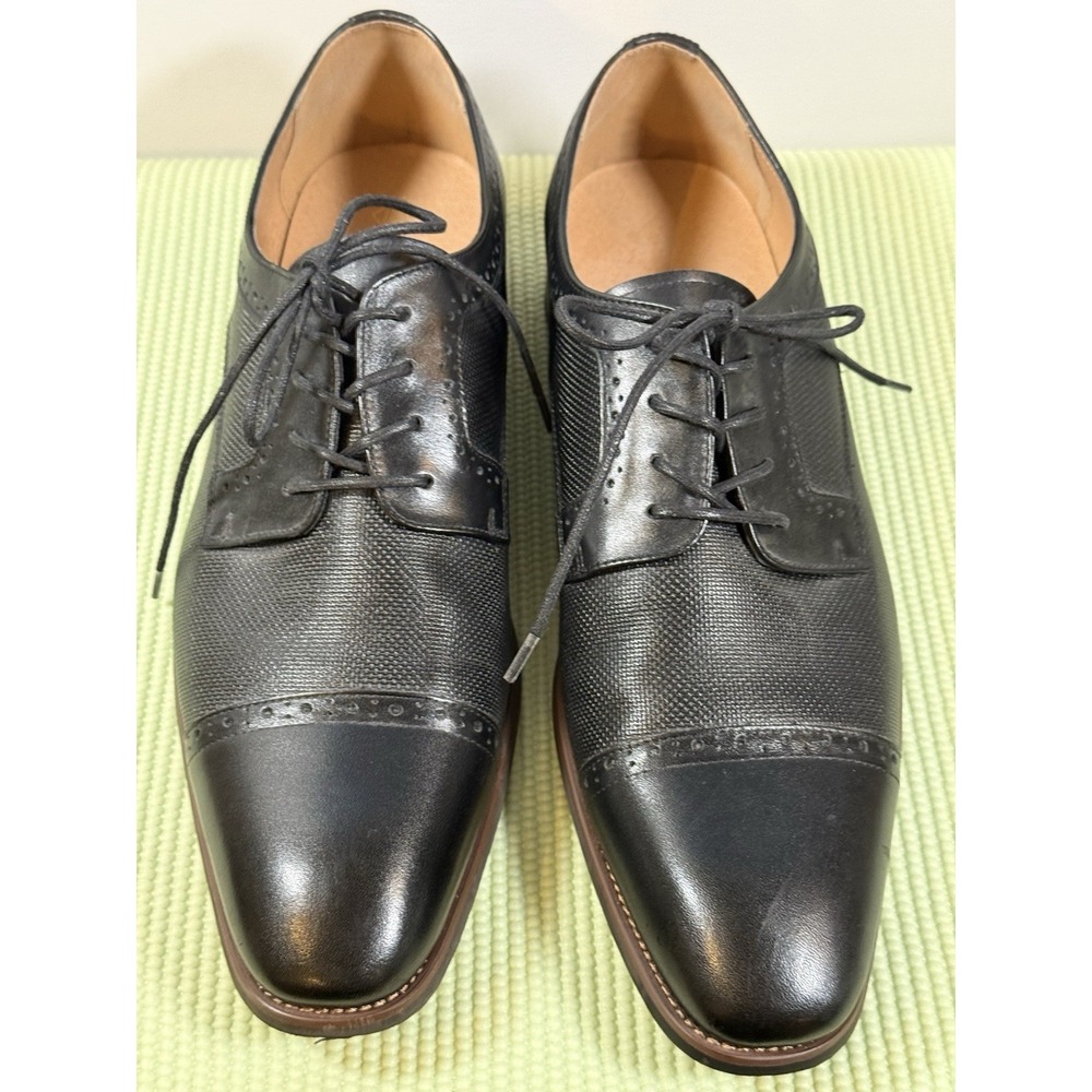 la milano mens Black Dress shoes 14 Johnson A120061K Leather Formal Classic